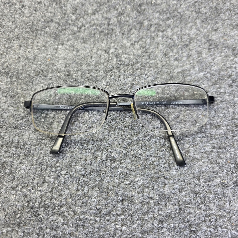 Bulova Durham Titanium Eyeglass Frames Black Rectangular 54-18-140